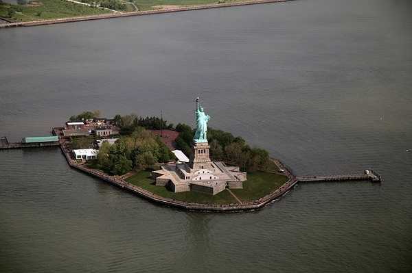 Foto aérea de la Estatua de la Libertad