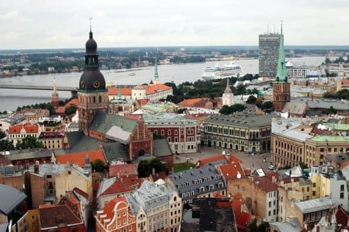El casco historico de Riga, en Letonia El casco historico de Riga, en Letonia